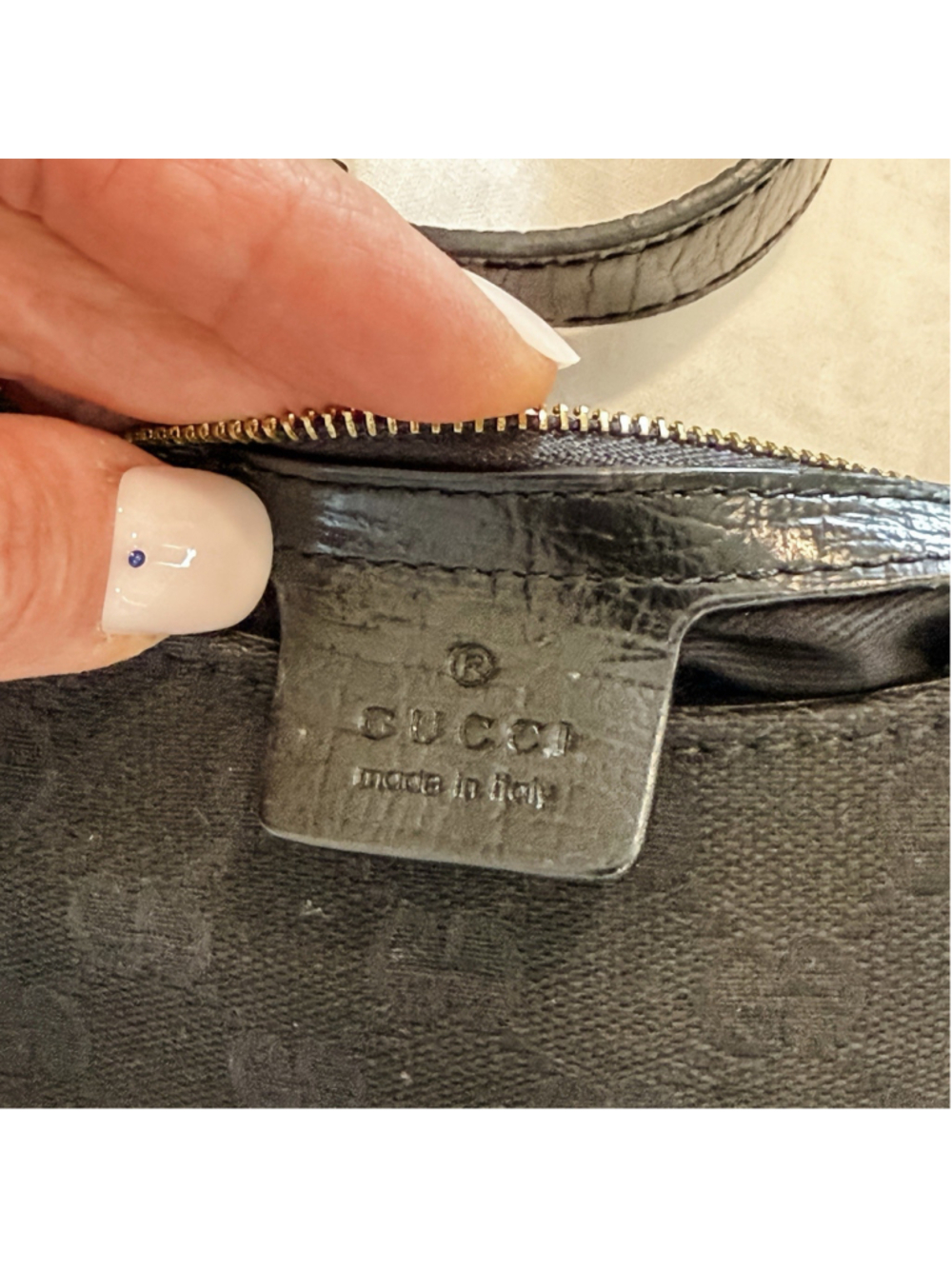 Authentic Gucci Vintage Black GG Monogram Horsebit Hobo Shoulder Bag, Dust Bag - Picture 12 of 14